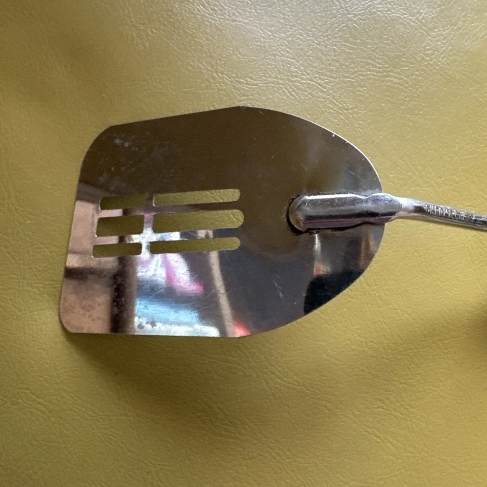 Vtg Androck Short Angled Slotted Spatula Flipper Chrome Plated  9